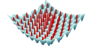 Sketch of a Bose-Einstein condensate in a triangular lattice.